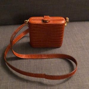 Brown Crocodile Cross Body Bag